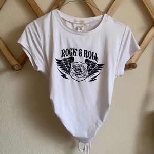 Rock & Roll backless cropped tee